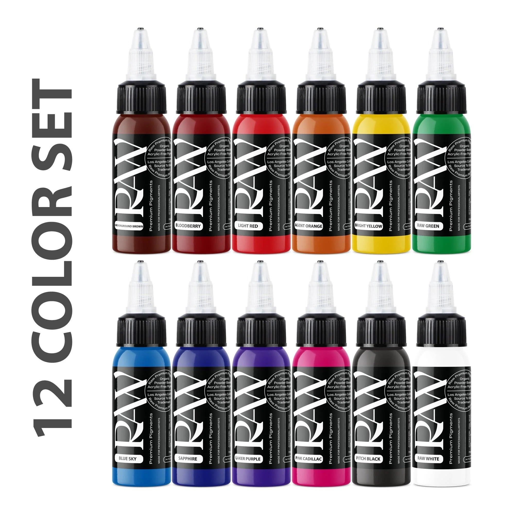RAW 12-Tone Basic Color Set – SinSkin Tattoo Supply
