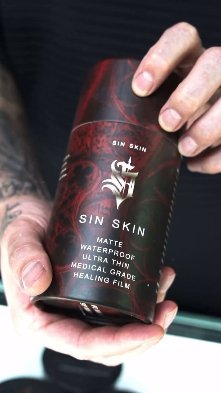 Tattoo Bandage (Ultra Thin) by Sin Skin $34.00 Sin Skin is Sinner's gift to the tattoo community. Made with the thinnest tattoo bandage materials available, once it's on it feels non-existent.
