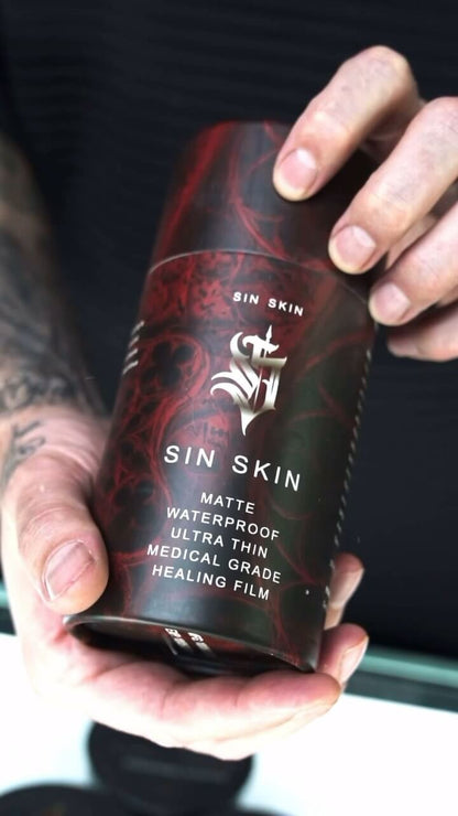 Tattoo Bandage (Ultra Thin) by Sin Skin $34.00 Sin Skin is Sinner's gift to the tattoo community. Made with the thinnest tattoo bandage materials available, once it's on it feels non-existent.