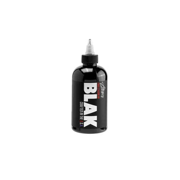 Allegory BLAK - 8 oz $25.00 Allegory BLAK is a smooth, consistent blend of liquid dispersed pigment.This rich black ink comes in an 8oz PET clear Squat Boston round bottle.Bottles are heat sealed with tamper resistant twist-dispensing tops.Each bottle com
